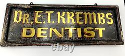 Vintage Dentist Dental Doctor Office Advertising Sign Hand Painted Double-Sided