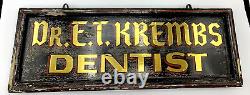 Vintage Dentist Dental Doctor Office Advertising Sign Hand Painted Double-Sided