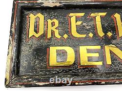 Vintage Dentist Dental Doctor Office Advertising Sign Hand Painted Double-Sided