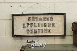 Vintage Double Sided Advertising Trade Sign Hand Painted Radio Service Wood 1930