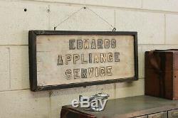 Vintage Double Sided Advertising Trade Sign Hand Painted Radio Service Wood 1930