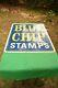 Vintage Double Sided Blue Chip Stamps Sign 30 X 36