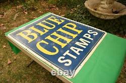 Vintage Double Sided Blue Chip Stamps Sign 30 x 36