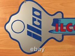 Vintage Double Sided Die Cut Metal Ilco Keys Hardware Store Advertising Key Sign