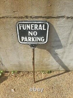 Vintage Double Sided Funeral No Parking Sign. Make an offer