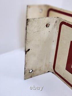 Vintage Double Sided Men Ladies Gas Station Restroom Flange Sign Pair