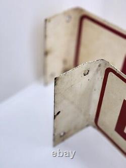Vintage Double Sided Men Ladies Gas Station Restroom Flange Sign Pair