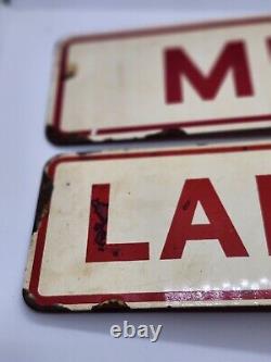 Vintage Double Sided Men Ladies Gas Station Restroom Flange Sign Pair