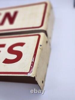 Vintage Double Sided Men Ladies Gas Station Restroom Flange Sign Pair