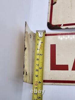 Vintage Double Sided Men Ladies Gas Station Restroom Flange Sign Pair