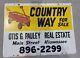 Vintage Double Sided Metal Country Way Real Estate Sign Hiawassee Ga