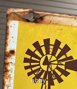 Vintage Double-Sided Metal WINDMILL REALTY Real Estate Sign Clovis CA Farmhouse