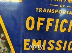 Vintage Double Sided Official Pennsylvania State DOT Emission Station Sign
