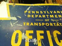 Vintage Double Sided Official Pennsylvania State DOT Inspection Sign