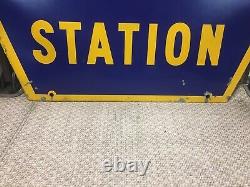 Vintage Double Sided PA DOT Official Inspection Station Sign Pennsylvania