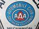 Vintage Double Sided Painted Tin Auto Repair Aaa Auto Club Of California Sign