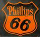 Vintage Double Sided Phillips 66 Gas & Oil Porcelain Enamel Sign