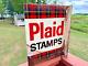 Vintage Double Sided Plaid Stamps Sign (very Rare)