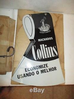 Vintage Double Sided Porcelain Collins Axe Sign