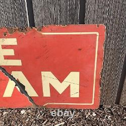 Vintage Double Sided Porcelain Ice Cream Sign 48x18