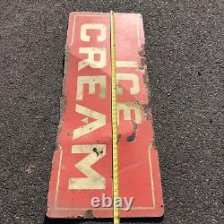 Vintage Double Sided Porcelain Ice Cream Sign 48x18