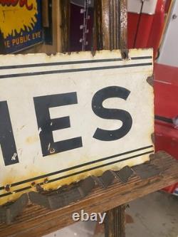 Vintage Double Sided Porcelain LADIES Rest Room Sign 20 x 8 GAS OIL SODA COLA