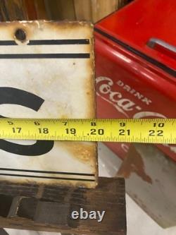Vintage Double Sided Porcelain LADIES Rest Room Sign 20 x 8 GAS OIL SODA COLA