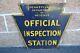 Vintage Double Sided Porcelain Pa Dot Official Inspection Station Sign