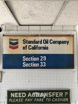 Vintage Double Sided Porcelain Sign Chevron Standard Oil Company 4'X23 1/2