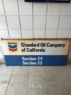 Vintage Double Sided Porcelain Sign Chevron Standard Oil Company 4'X23 1/2