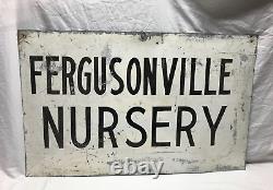 Vintage Double Sided Shabby Metal FERGUSONVILLE Nursery Sign Chic Old 1413-23B