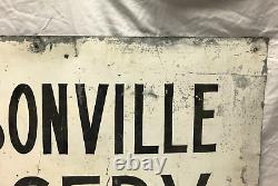 Vintage Double Sided Shabby Metal FERGUSONVILLE Nursery Sign Chic Old 1413-23B