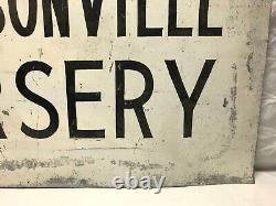 Vintage Double Sided Shabby Metal FERGUSONVILLE Nursery Sign Chic Old 1413-23B