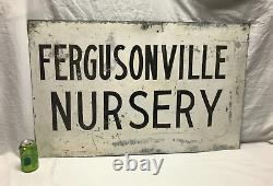 Vintage Double Sided Shabby Metal FERGUSONVILLE Nursery Sign Chic Old 1413-23B
