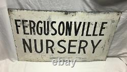 Vintage Double Sided Shabby Metal FERGUSONVILLE Nursery Sign Chic Old 1413-23B