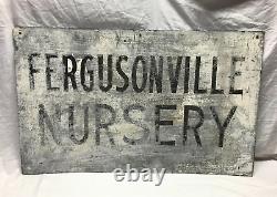 Vintage Double Sided Shabby Metal FERGUSONVILLE Nursery Sign Chic Old 1413-23B