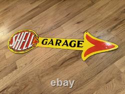 Vintage Double Sided Shell Garage Porcelain Gas Station Sign