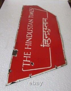 Vintage Double Sided Sign Porcelain Enamel The Hindustan Times Ad. Sign Board