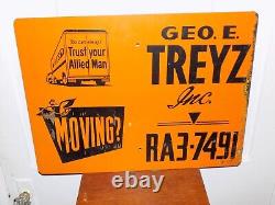 Vintage Double Sided Sign Real Estate Allied Van Lines Moving Co