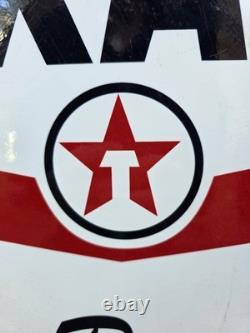 Vintage Double Sided Trust Texaco Products Porcelain Gas Station Sign 24