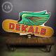 Vintage Double Sided Wooden Dekalb Winged Ear Advertising Sign