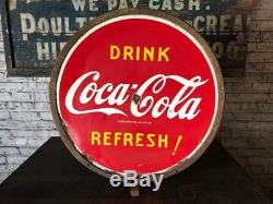Vintage Drink1941 Coca Cola Lollipop Double-Sided Porcelain Coke Advertisin Sign