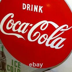 Vintage Drink Coca-Cola, Ice Cold Double Sided Flange Sign, Metal, A-M 4-51