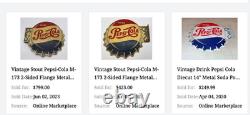 Vintage Drink Pepsi Cola Diecut 14 Metal Soda Pop Gasoline Oil Flange Sign M173