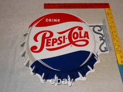 Vintage Drink Pepsi Cola Diecut 14 Metal Soda Pop Gasoline Oil Flange Sign M173
