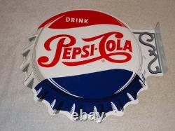 Vintage Drink Pepsi Cola Diecut 14 Metal Soda Pop Gasoline Oil Flange Sign M173
