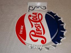Vintage Drink Pepsi Cola Diecut 14 Metal Soda Pop Gasoline Oil Flange Sign M173
