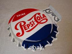 Vintage Drink Pepsi Cola Diecut 14 Metal Soda Pop Gasoline Oil Flange Sign M173