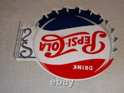 Vintage Drink Pepsi Cola Diecut 14 Metal Soda Pop Gasoline Oil Flange Sign M173