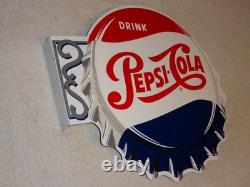 Vintage Drink Pepsi Cola Diecut 14 Metal Soda Pop Gasoline Oil Flange Sign M173